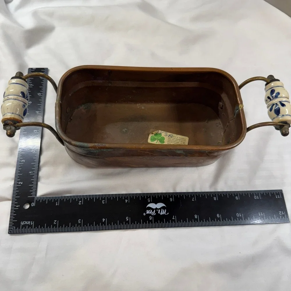 Copper Dish Replica‎ with Ceramic Handles Republic of Ireland Antiquing Process